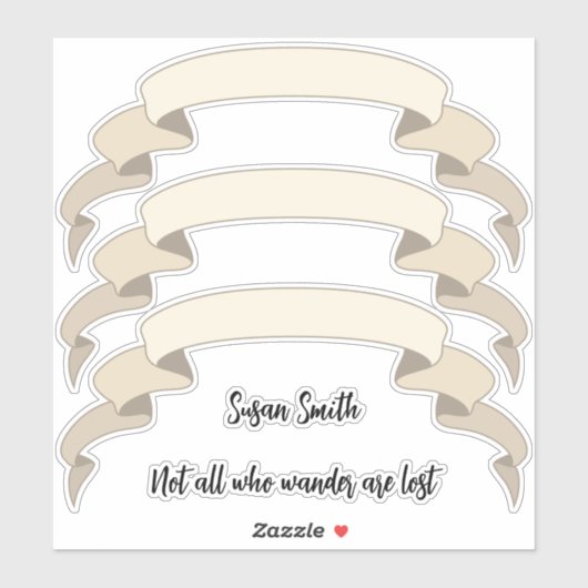 ヴィンテージバナーの名前またはスクラップブック作り用メッセージ シール (シート)