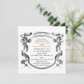 ヴィンテージバナーフローリッシュスクリプトブライダルシャワー 招待状 (スタンド正面)
