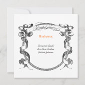 ヴィンテージバナーフローリッシュスクリプトブライダルシャワー 招待状 (裏面)