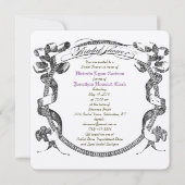 ヴィンテージバナーフローリッシュスクリプトブライダルシャワー 招待状 (正面)