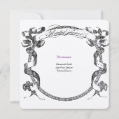 ヴィンテージバナーフローリッシュスクリプトブライダルシャワー 招待状 (裏面)