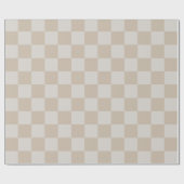 ヴィンテージバニラホワイトコーヒークリームチ市松模様にェス ラッピングペーパー (フラット)