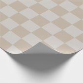 ヴィンテージバニラホワイトコーヒークリームチ市松模様にェス ラッピングペーパー (角)