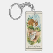 ヴィンテージバニーがイースターを愛する キーホルダー (正面左)