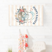 ヴィンテージバニーとかわいらし花模様ハッピーイースター 横断幕 (インサイチュ)