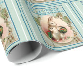 ヴィンテージバニーとイースターエッグ ラッピングペーパー (ロールコーナー)