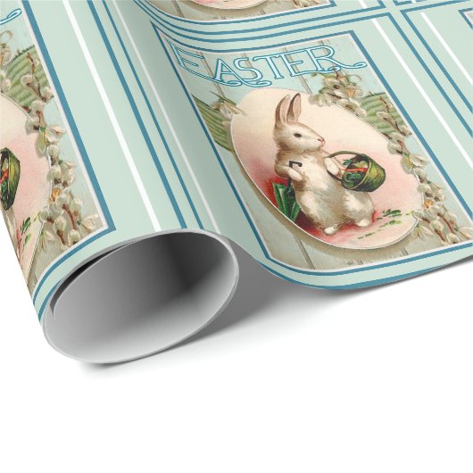 ヴィンテージバニーとイースターエッグ  ラッピングペーパー (ロールコーナー)