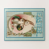 ヴィンテージバニーとイースター卵 ジグソーパズル (横)