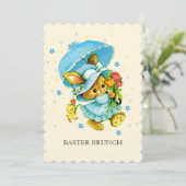 ヴィンテージバニーとシックのイースターブランチ 招待状 (スタンド正面)