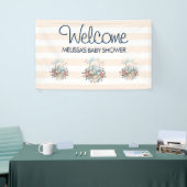 ヴィンテージバニーとドレスベイビーシャワー 横断幕 (トレードショー)