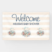 ヴィンテージバニーとドレスベイビーシャワー 横断幕 (横)