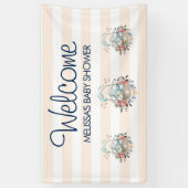 ヴィンテージバニーとドレスベイビーシャワー 横断幕 (縦)