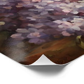 ヴィンテージバニーと薄紫花とニンジン ポスター (コーナー)