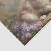 ヴィンテージバニーと薄紫花とニンジン 薄葉紙 (詳細)