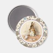ヴィンテージバニーイースターギフトマグネット マグネット (正面/裏面)