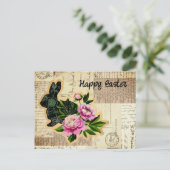 ヴィンテージバニーイースターコラージポストカード ポストカード (スタンド正面)