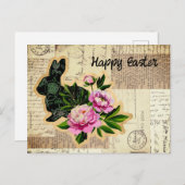 ヴィンテージバニーイースターコラージポストカード ポストカード (正面/裏面)