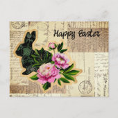ヴィンテージバニーイースターコラージポストカード ポストカード (正面)