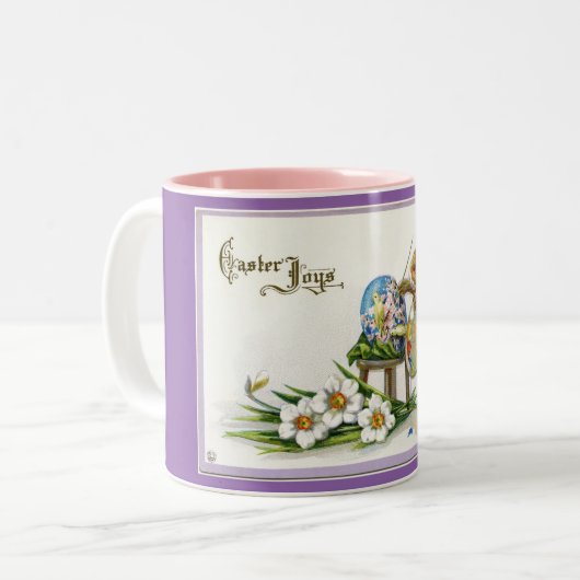 ヴィンテージバニーイースタージョイスマグ ツートーンマグカップ (正面左)