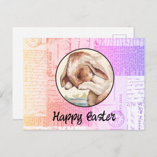 ヴィンテージバニーイースターポストカード ポストカード (正面/裏面)