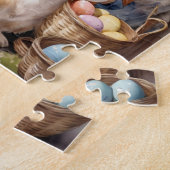 ヴィンテージバニーイースター卵市場 ジグソーパズル (側面)