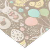 ヴィンテージバニーエッグシックパステルブラウンイースター テーブルクロス (アングル)