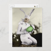 ヴィンテージバニーガールイースターポストカード ポストカード (正面/裏面)