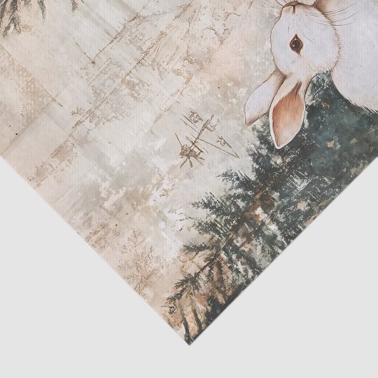 ヴィンテージバニークリスマス冬の年齢の切り離し 薄葉紙 (詳細)