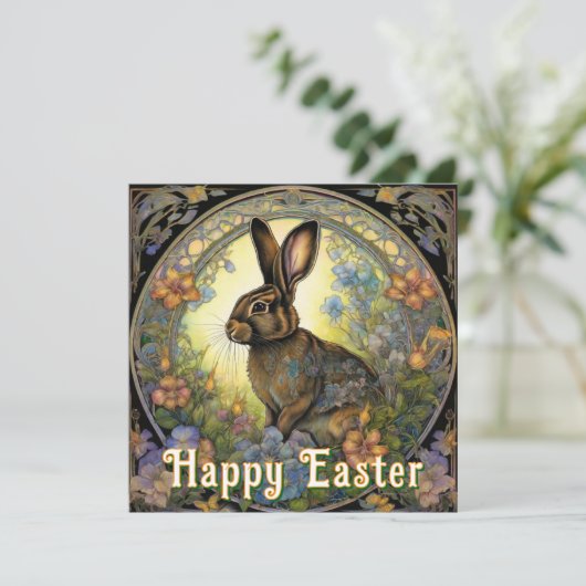 ヴィンテージバニーハッピーイースター挨拶 シーズンカード (スタンド正面)