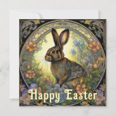 ヴィンテージバニーハッピーイースター挨拶 シーズンカード (正面)