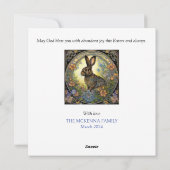 ヴィンテージバニーハッピーイースター挨拶 シーズンカード (裏面)