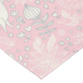 ヴィンテージバニーバタフライフラワーパステルピンクイースター テーブルクロス (アングル)