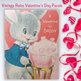 ヴィンテージバニーバレンタインフォーダディレトロ ジグソーパズル