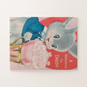 ヴィンテージバニーバレンタインフォーダディレトロ ジグソーパズル (横)