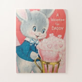 ヴィンテージバニーバレンタインフォーダディレトロ ジグソーパズル (縦)