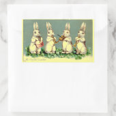 ヴィンテージバニーバンドイースターステッカー 長方形シール (バッグ)