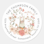 ヴィンテージバニーピンクフローラの戻り名住所 ラウンドシール (正面)