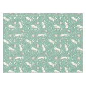 ヴィンテージバニーフラワーメドウサマーグリーンイースター テーブルクロス (正面(横))