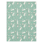 ヴィンテージバニーフラワーメドウサマーグリーンイースター テーブルクロス (正面)