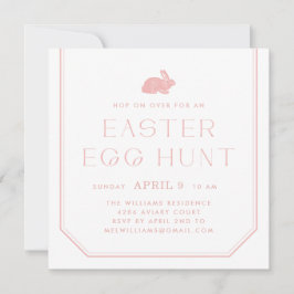 ヴィンテージバニーフレームイースターパーティの招待状 – ピンク 招待状