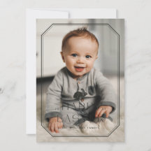 ヴィンテージバニーフレームイースターフォトカード – 黒