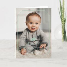 ヴィンテージバニーフレームイースターフォトカード – Mint サンキューカード