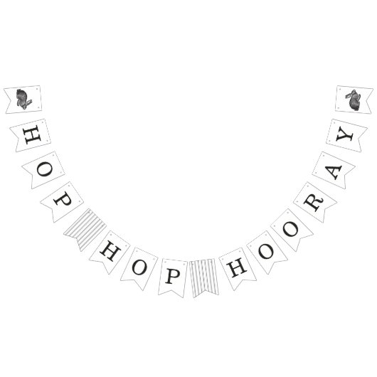 ヴィンテージバニーフレーム復活祭バナーブラック バンティングフラッグ (全)