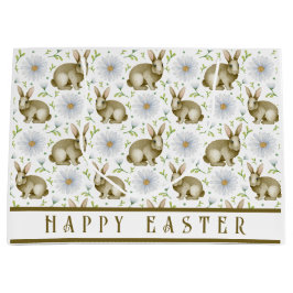 ヴィンテージバニーフローラハッピーイースター ラージペーパーバッグ