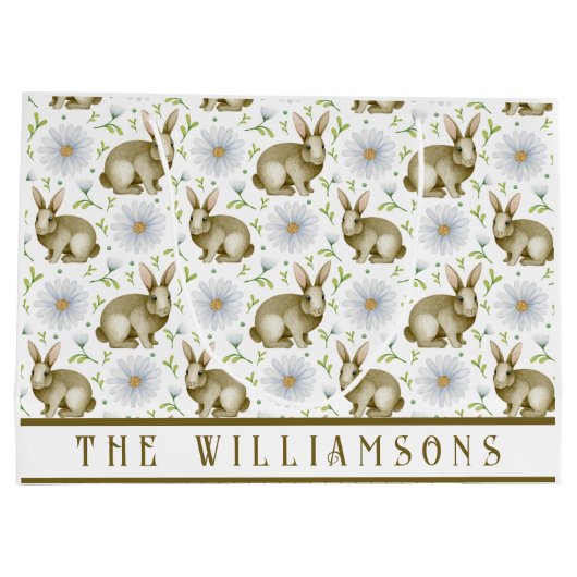 ヴィンテージバニーフローラハッピーイースター ラージペーパーバッグ (裏面)