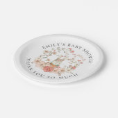 ヴィンテージバニーフローラ名サンキューベイビーシャワー ペーパープレート (アングル)