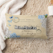 ヴィンテージバニーブルーフローラパリポスト装飾用クッション ランバークッション (ブランケット)