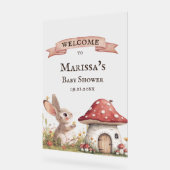 ヴィンテージバニーベビーシャワーウェルカム アクリルサイン (傾斜)