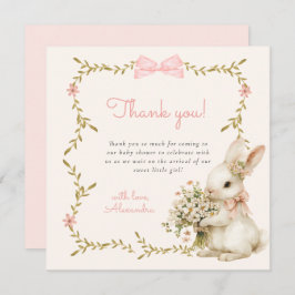 ヴィンテージバニーベビーシャワーサンキューカード サンキューカード