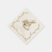 ヴィンテージバニーベビーシャワー スタンダードカクテルナプキン (角)